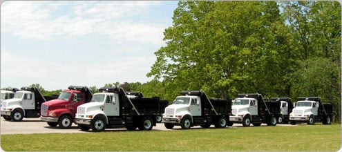 trucks lined up